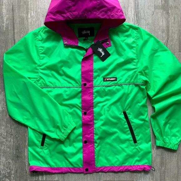 π₯π₯STUSSY - HONEY COMB HOODED WINDBREAKER JACKETπ₯π₯ - Picture 8 of 10